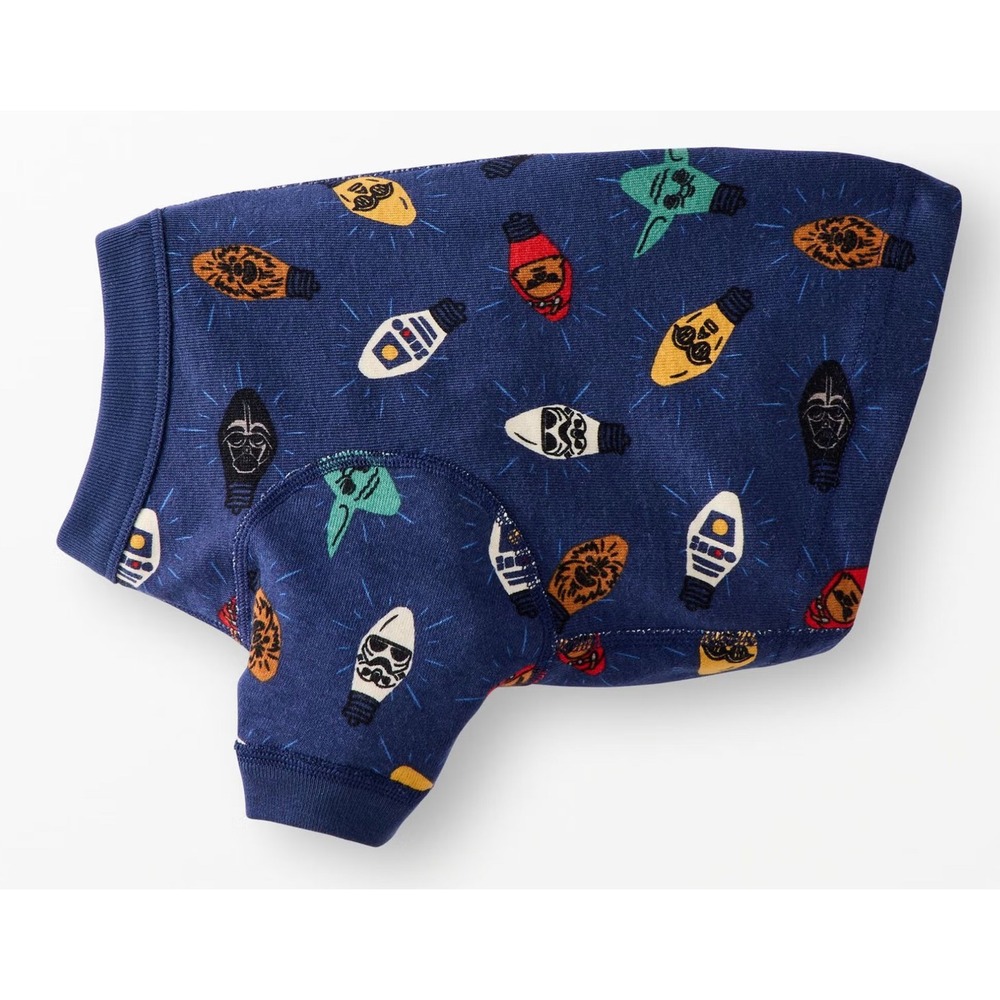 Hanna Andersson Pet John Dog L Navy New Star Wars Holiday Lights Organic Cotton
